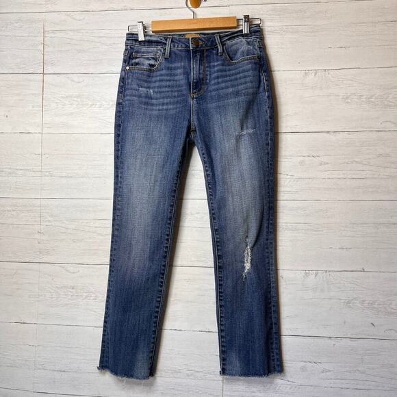 Driftwood Jeans Womens Size W27XL31 Classic Fit Medium Wash Distressed Raw Hem - Picture 1 of 16